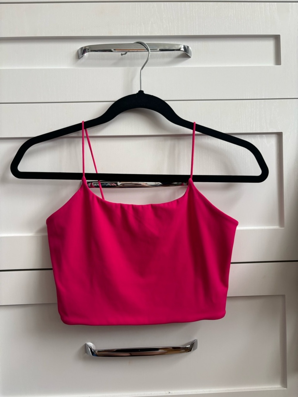 Garage Hot Pink Spaghetti Strap Crop Camisole